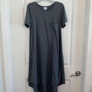 LULAROE GRAY CARLY DRESS SIZE MEDIUM